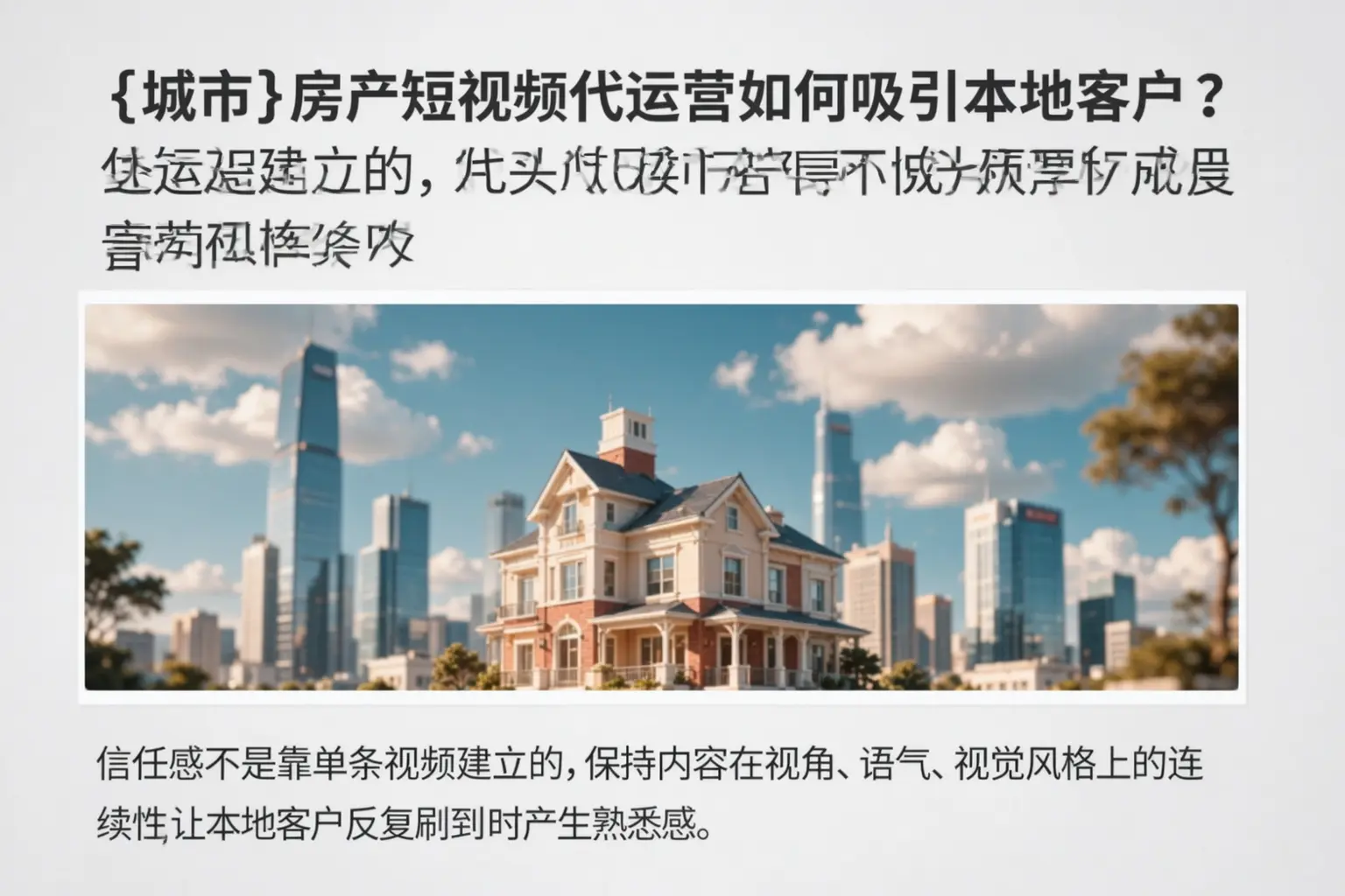 溧阳房产短视频代运营如何吸引本地客户?